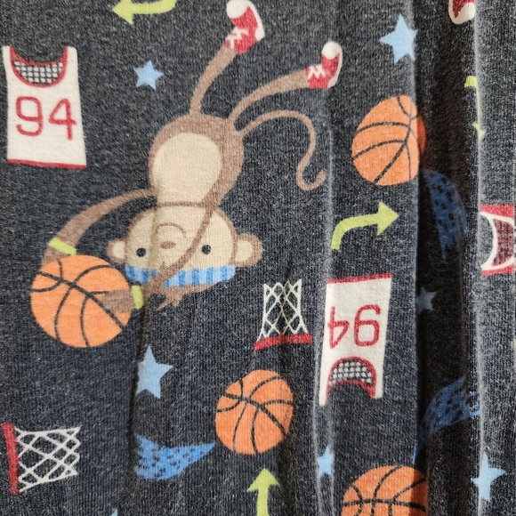 Old Navy monkey basketball zip up footie pajama Size 2T - Picture 9 of 11